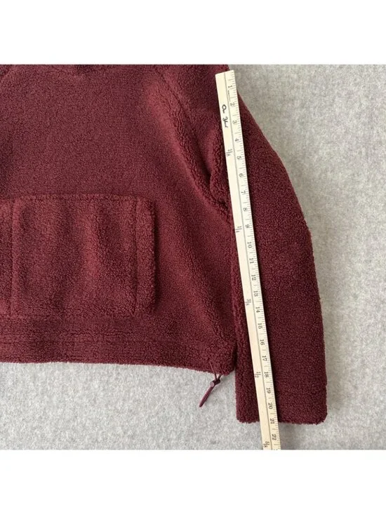VINCE Cozy Pile Fleece Pullover Hoodie Anise Red Womens Small - Picture 6 of 9